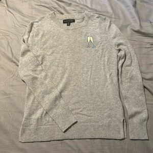 Banana Republic Gray Merino Wool and Cashmere Champagne Sweater